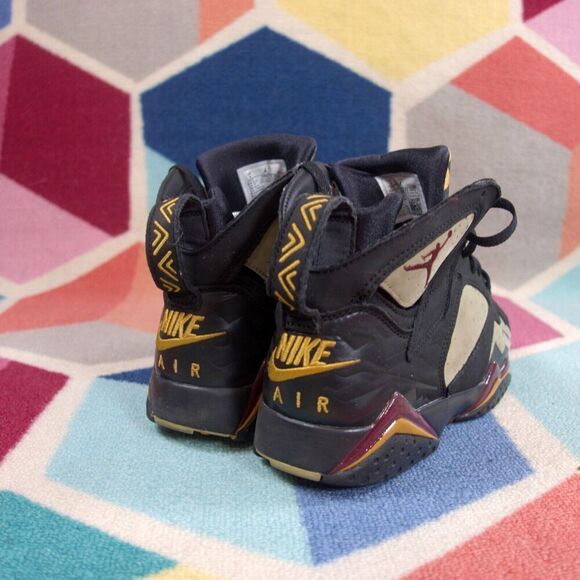 Nike Air Jordan 7 Retro Black Olive Cherrywood Red Sneakers Men's Size 9 US - Picture 4 of 8